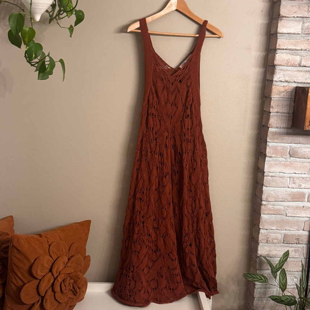 FREE PEOPLE Bianca‎ Fauxchet Crochet Coverup Dress - Picture 2 of 7